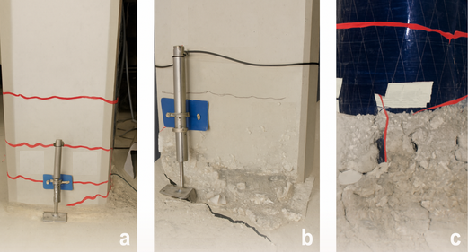 Figure 7. Cracking Patterns in the Case of RC Columns with Deformed Rebars (Faella et al., 2006)