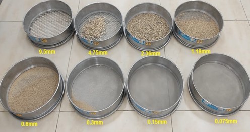 Figure 3. Sieve Diameters Used