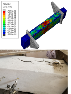 Figure 19. The Cracks Formations of B2 Beam, Experimentally and Analytically.