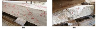 Figure 7. The Cracks Propagation in BN Beams