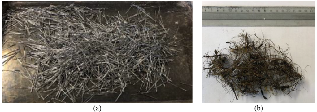 Steel Fibers: Commercial (a) and Recycled (b)