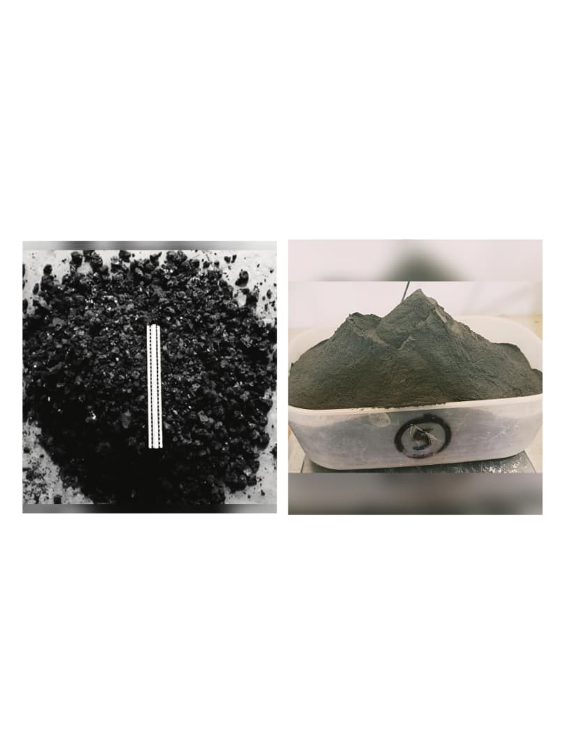 Figure 2. Slag Before and After Grinding