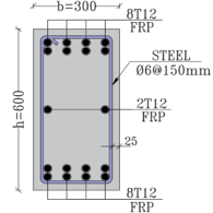 Figure 13. Cross-Section of RC Samples; (a): G150-200, (b): S150-200, (c): H150-200 (a)