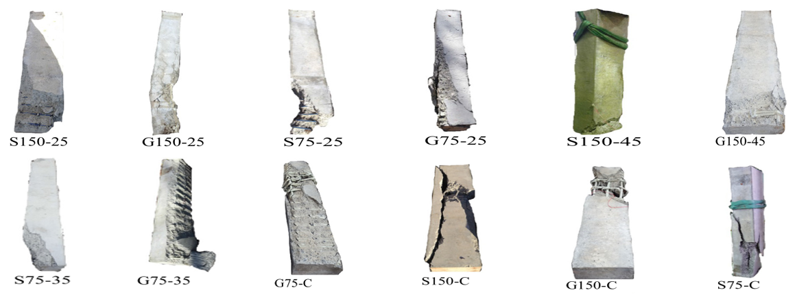 Figure 3. Overview of the 17 Samples after Testing (Elchalakani & Ma, 2017)