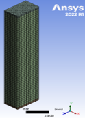 Figure 7. The Components of the Finite Element Computer Model of the Proposed Composite Column; (a): Concrete Column Model without Supports; (b): Longitudinal and Transverse Reinforcement; (c): Column Model with Support Plates; (d): Final Column Model. (a)