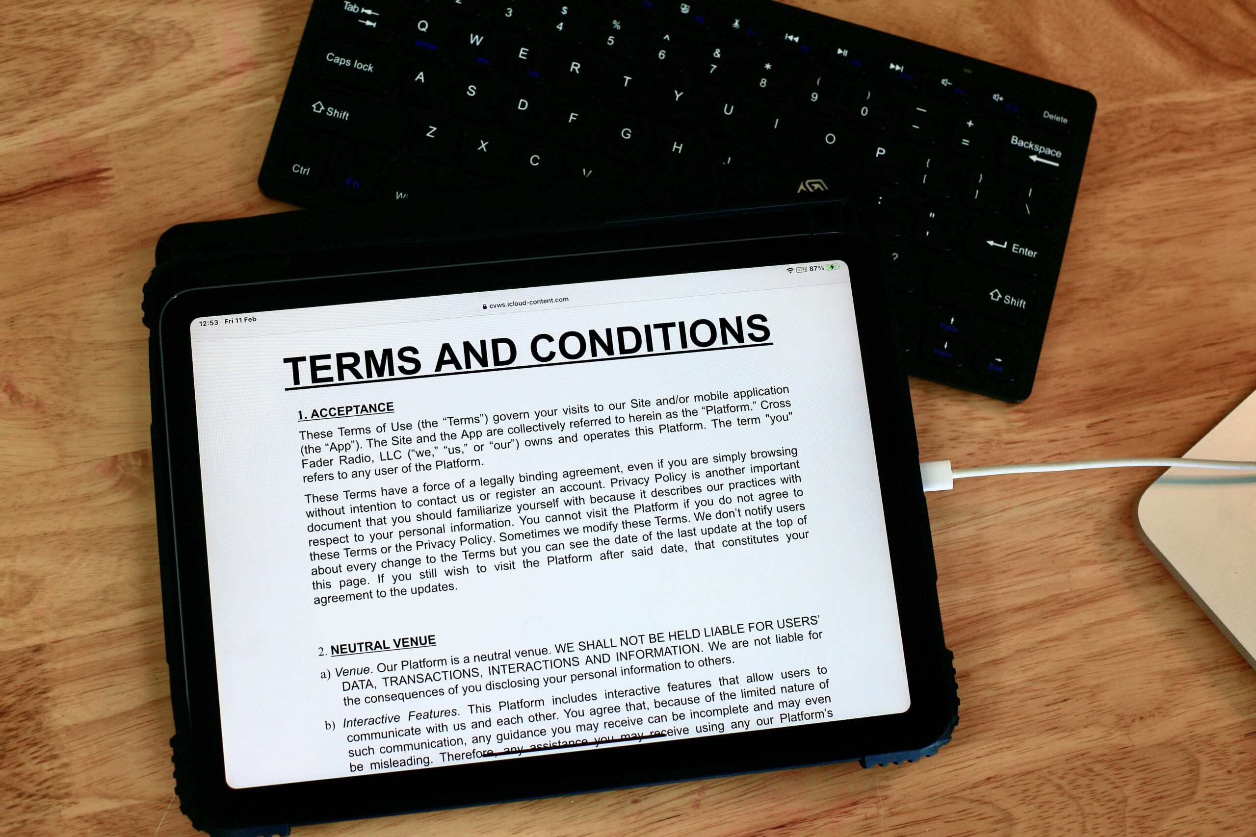 Terms and conditions