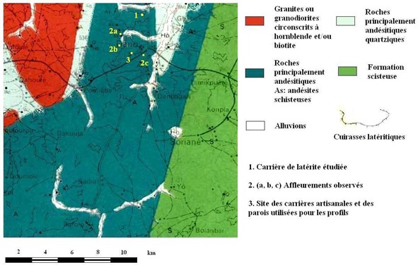 Extract from the Geological Map of Houndé in the Vicinity of Dano